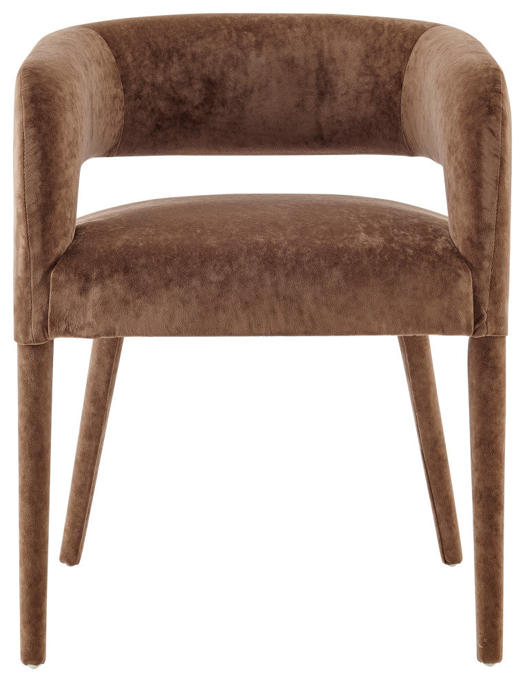 Lauryn Velvet Dining Side Chair, Dainty Brown
