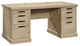 Sauder Aspen Post Engineered Wood Executive Desk in Prime Oak