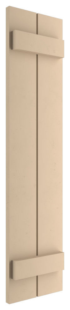 Rustic 2 Board Joined B-N-B Faux Wood Shutters, Smooth, 11x24"