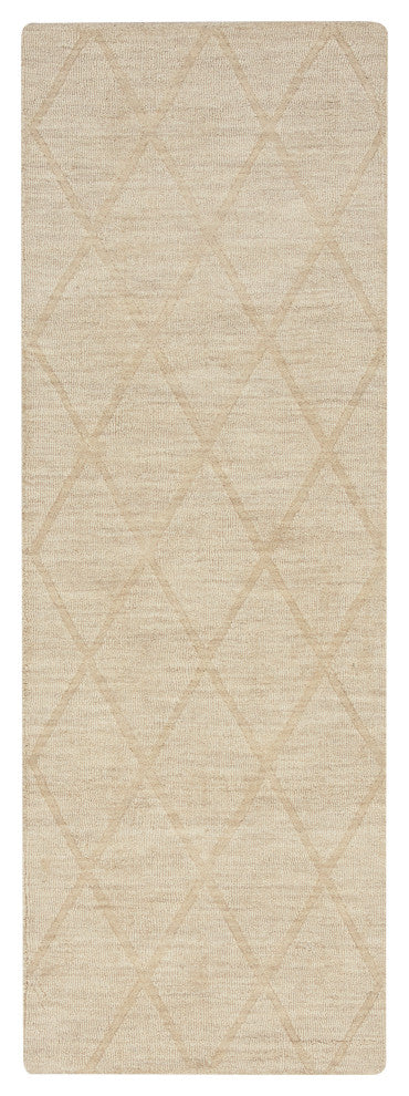 Nourison Wool Haven 2' x 6' Beige Modern Indoor Rug
