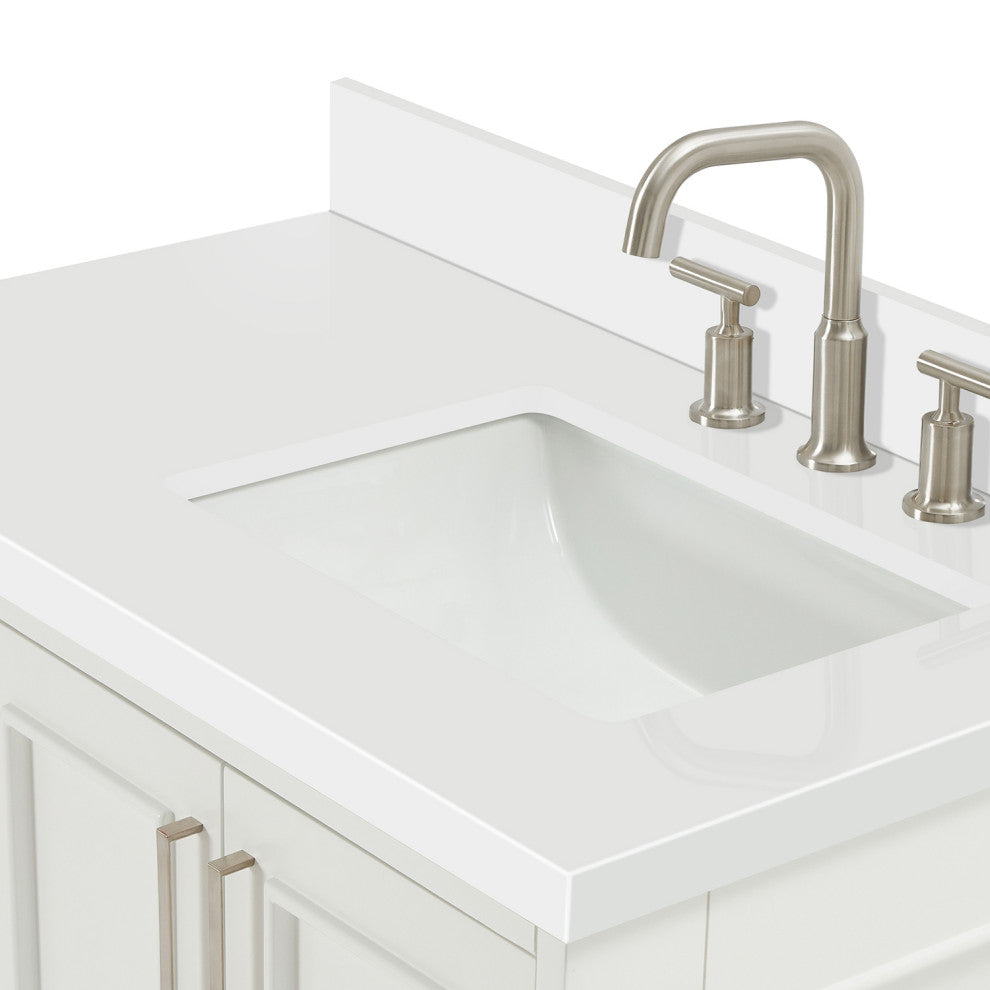 Ariel Stafford 37" Single Right Offset Rectangle Sink Bathroom Vanity