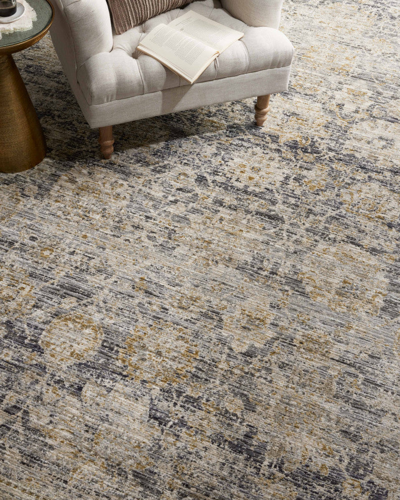 Jean Stoffer x Loloi Katherine Charcoal / Gold 2'-7" x 10'-0" Runner Rug