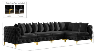 Tremblay Modular Sectional, Black, L-Shaped, 5-Piece: Armless (3), Corner (2)
