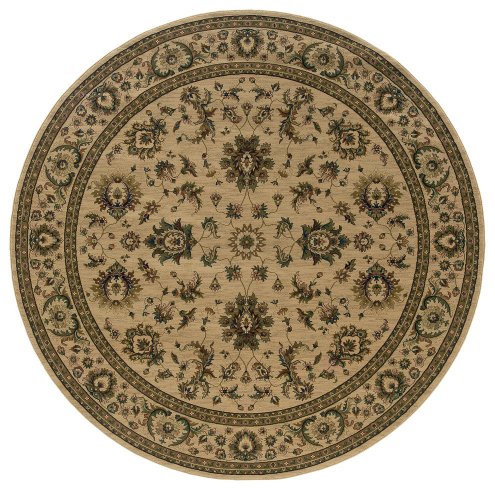 Oriental Weavers Ariana Collection Ivory/Green Oriental Indoor Area Rug 8' RND