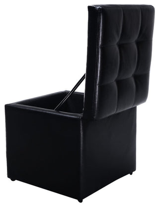 Modern 16" Ottoman Pouffe Storage Box Lounge Seat Footstools, Black
