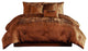 Benzara BM283900 Jay 7 Piece King Comforter Set, Copper Polyester Velvet Texture
