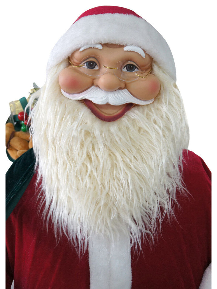 58" Dancing Santa Claus With Naughty and Nice List, Gifts and Toy Sack