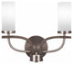 Monterey 2-Light Bath Bar, Graphite & Painted Distressed Wood-look, White Muslin