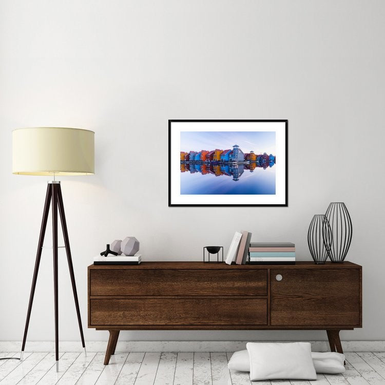 "Colored Homes" Framed Digital Print by Ton Drijfhamer, 38"x28"