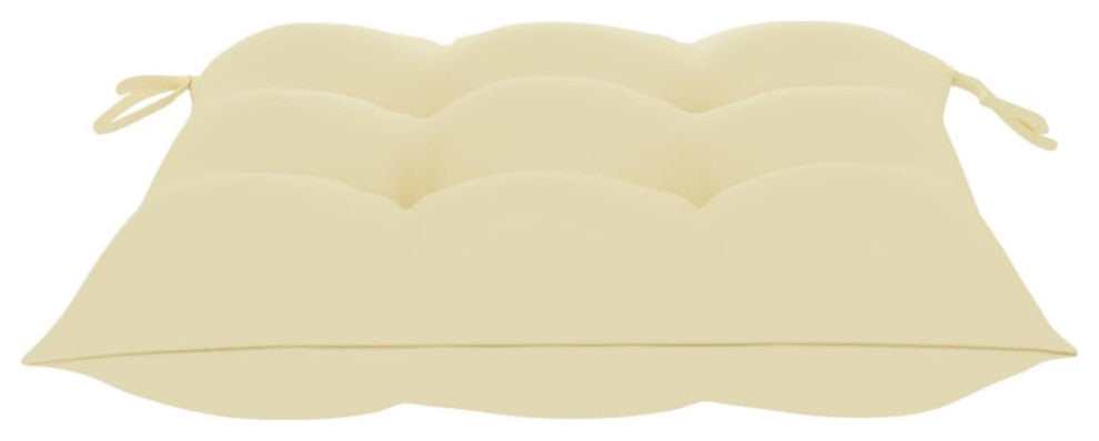 Vidaxl Garden Chairs With Cream White Cushions 4-Piece Set Solid Teak Wood