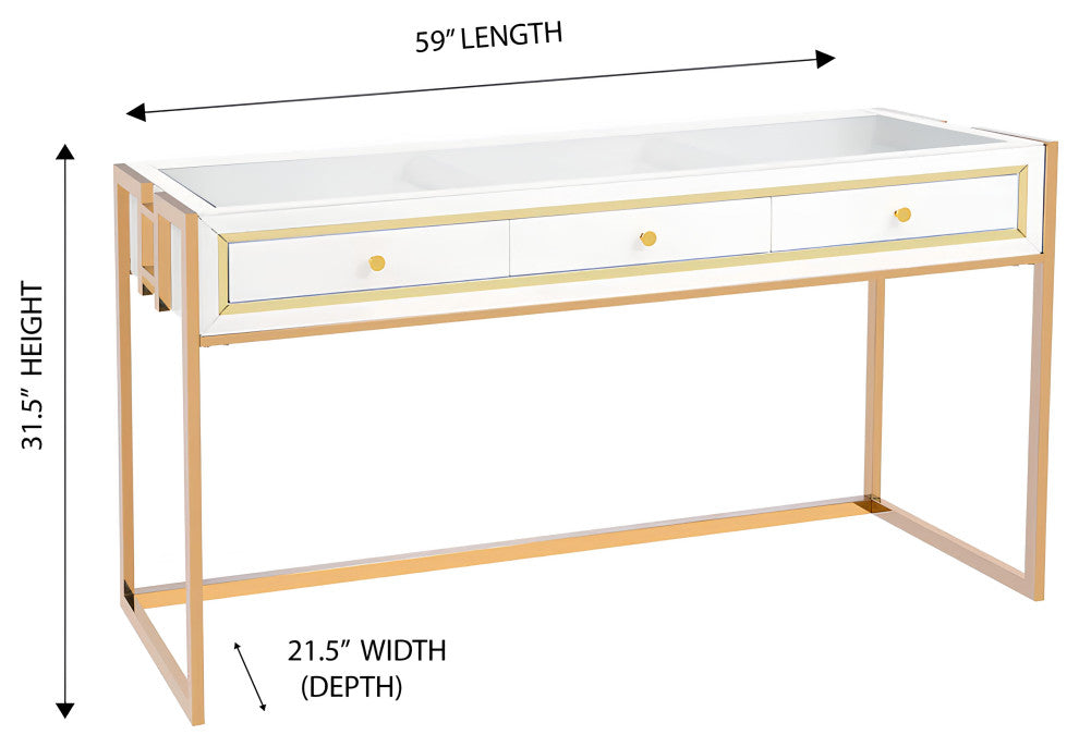 Slaystation Addison Vanity Table with 3 Drawers