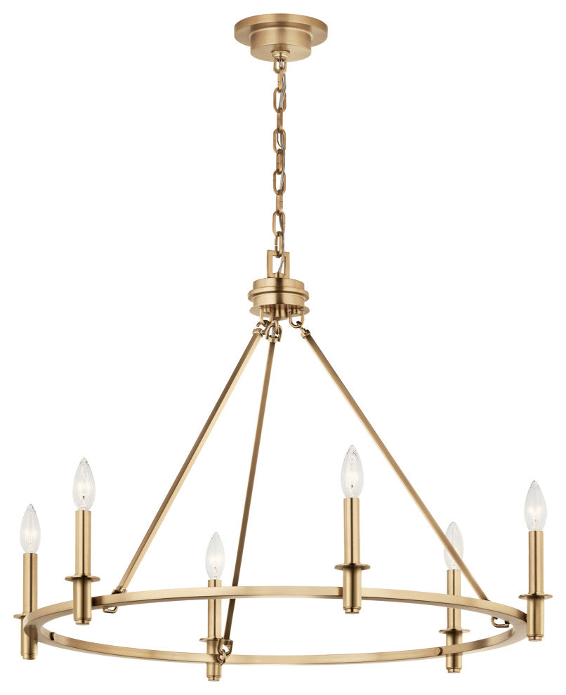 Carrick Chandelier, Black, Champagne Bronze, 6 Light