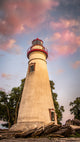Marblehead Lighthouse at Sunset From the Shore Unframed Wall Art Prints, 11" X 14"