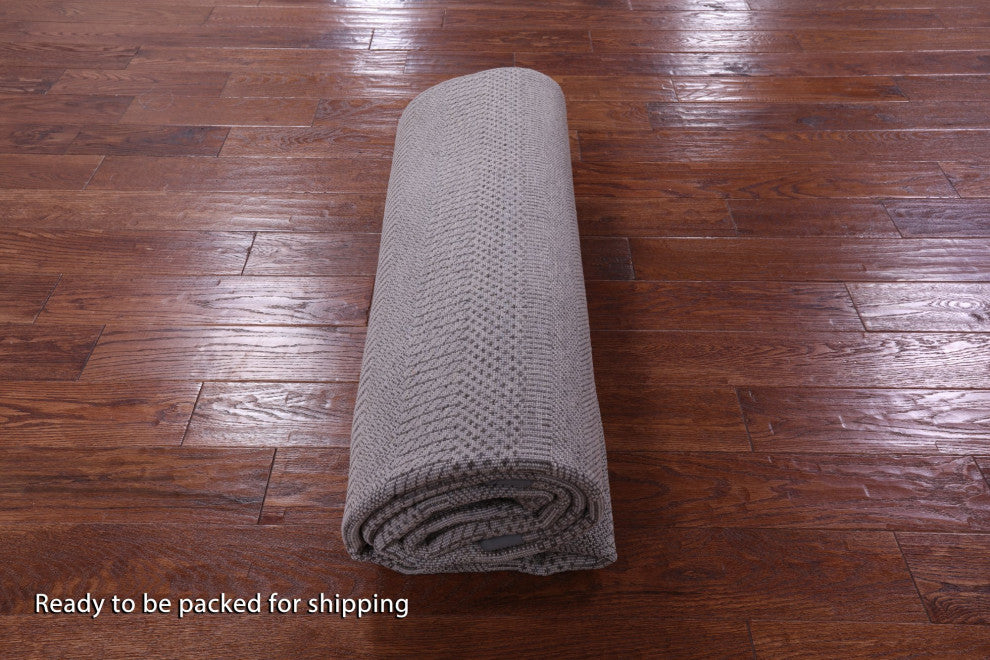 6' 1" X 9' 5" Savannah Grass Handmade Wool and Silk Rug Q11392