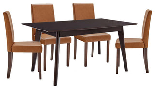 Prosper 5 Piece Faux Leather Dining Set EEI-4187-CAP-TAN