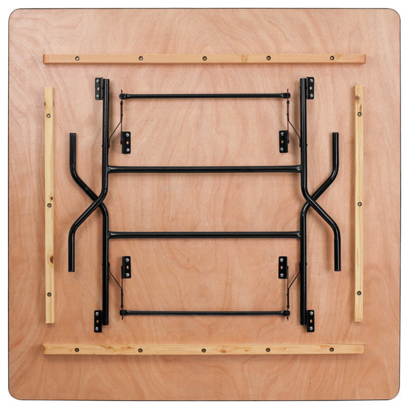 Natural Wood Folding Table, 60"