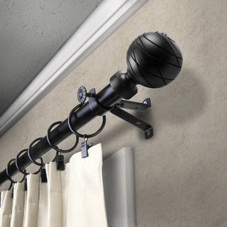 Arman Curtain Rod, Black, 120-170"