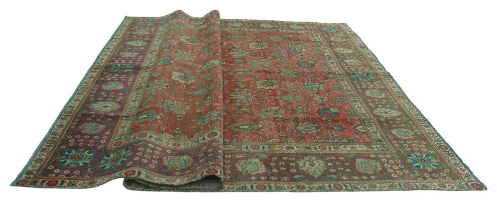 Fine Vintage Distressed Alake Rust/Purple Rug, 9'3x11'11