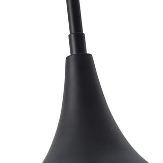 Matte Black 1-Light Pendant Light with Smoke Grey Glass Shade