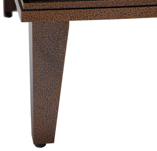 Leisuremod Walbrooke Patio Square Fire Pit Table With Aluminum Slats Frame, Brown