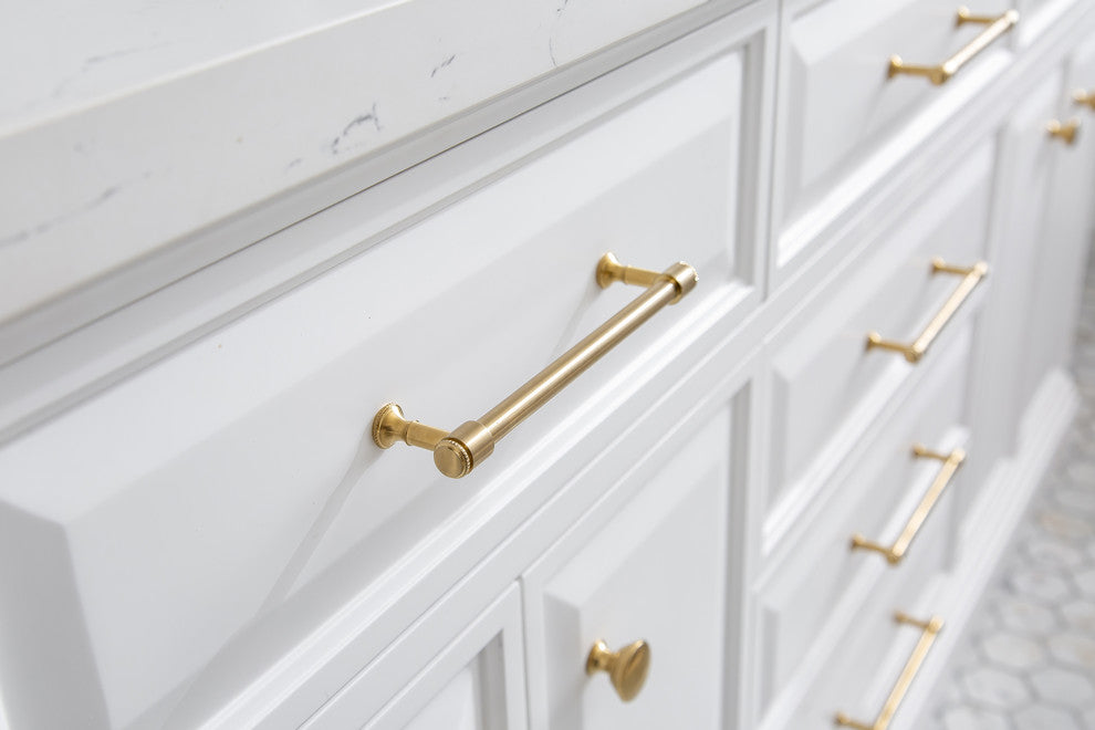 72" Palace Collection With Hardware, Satin Brass Finish, Pure White, F2-0012 Fau