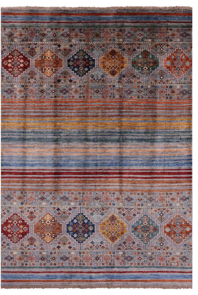 5' 8" X 7' 11" Handmade Khorjin Super Kazak Wool Rug - Q12306