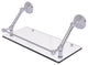 Prestige Monte Carlo 18" Floating Glass Shelf with Rail, Satin Chrome