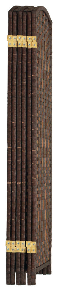 4 ft. Short Diamond Weave Fiber Room Divider Dark Mocha 6 Panel