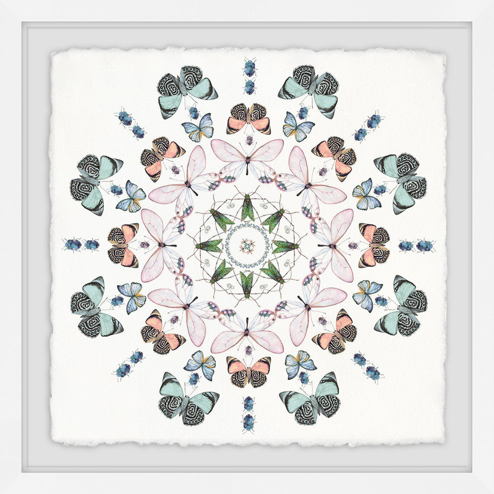 "Bug Party" Framed Painting Print, 32"x32"