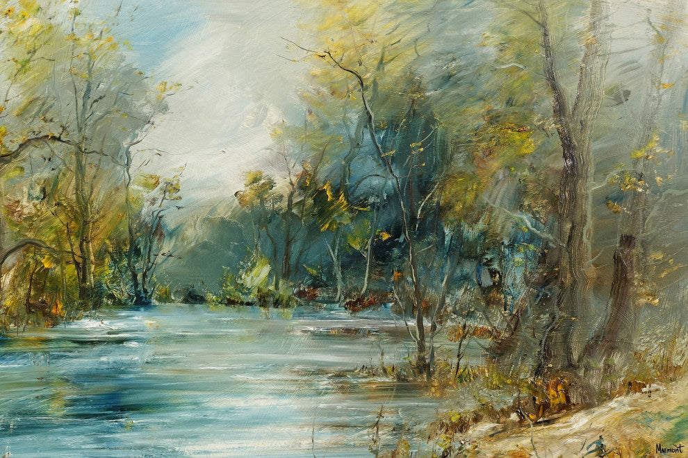 "Flowing River" Painting Print on Wrapped Canvas, 36x24