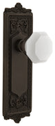 Egg & Dart Plate Single Dummy Waldorf White Milk Glass Knob, Oil-Rubbed Bronze