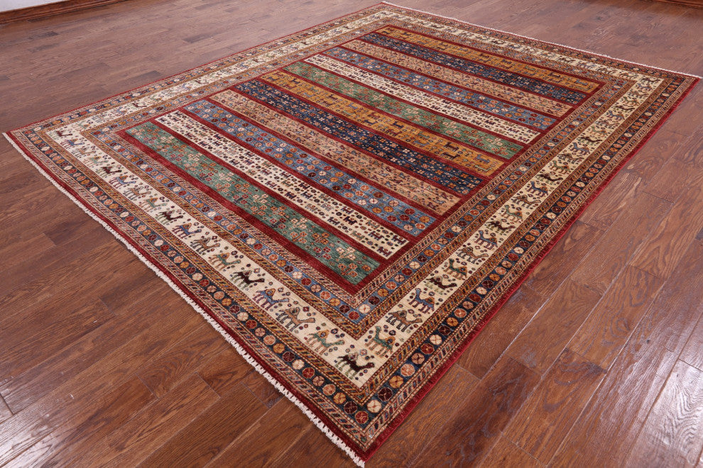 8' 3" X 10' 0" Persian Gabbeh Tribal Hand-Knotted Rug Q5240