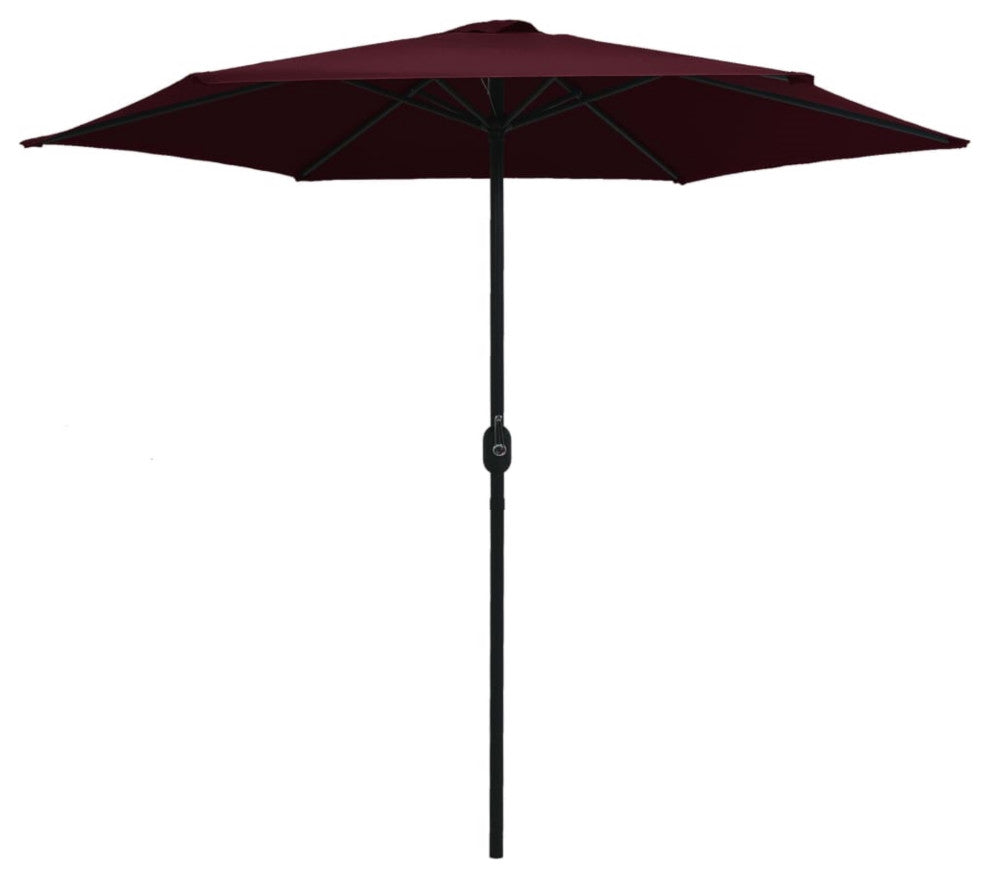 Vidaxl Outdoor Parasol With Aluminum Pole 106.3"x96.9" Bordeaux Red