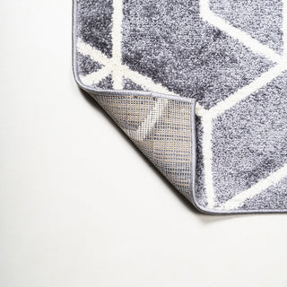 Tumbling Blocks Modern Geometric Gray/White 8'x10' Area Rug