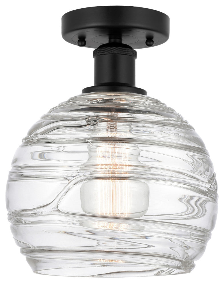 Innovations 616-1F-BK-G1213-8 1 Light Semi-Flush Mount, Matte Black