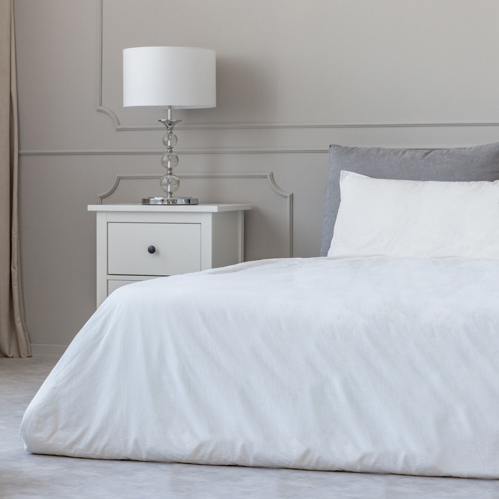 Egyptian Cotton Feel Cool Soft, 4-Piece Sheet, Deep Pockets, White, Twin/Twin Xl