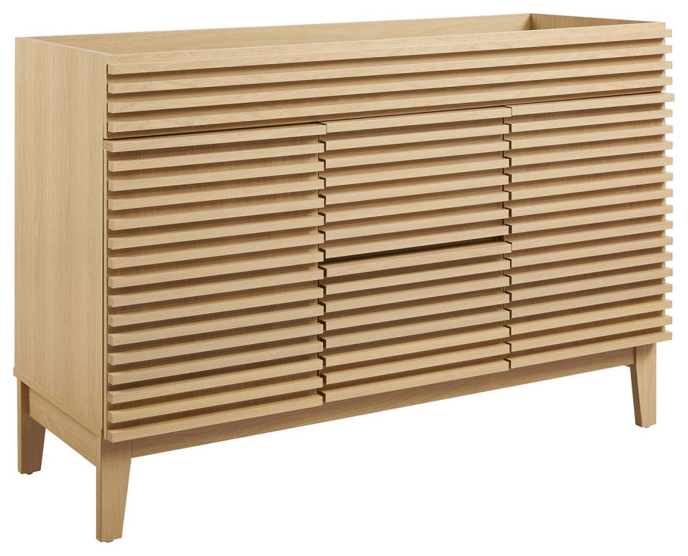 Render 48" Double Bathroom Vanity Cabinet, Oak