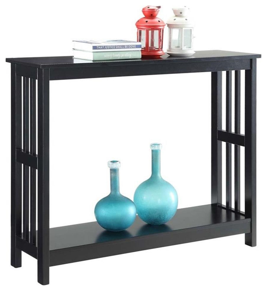 Convenience Concepts Mission Console Table in Black Wood Finish