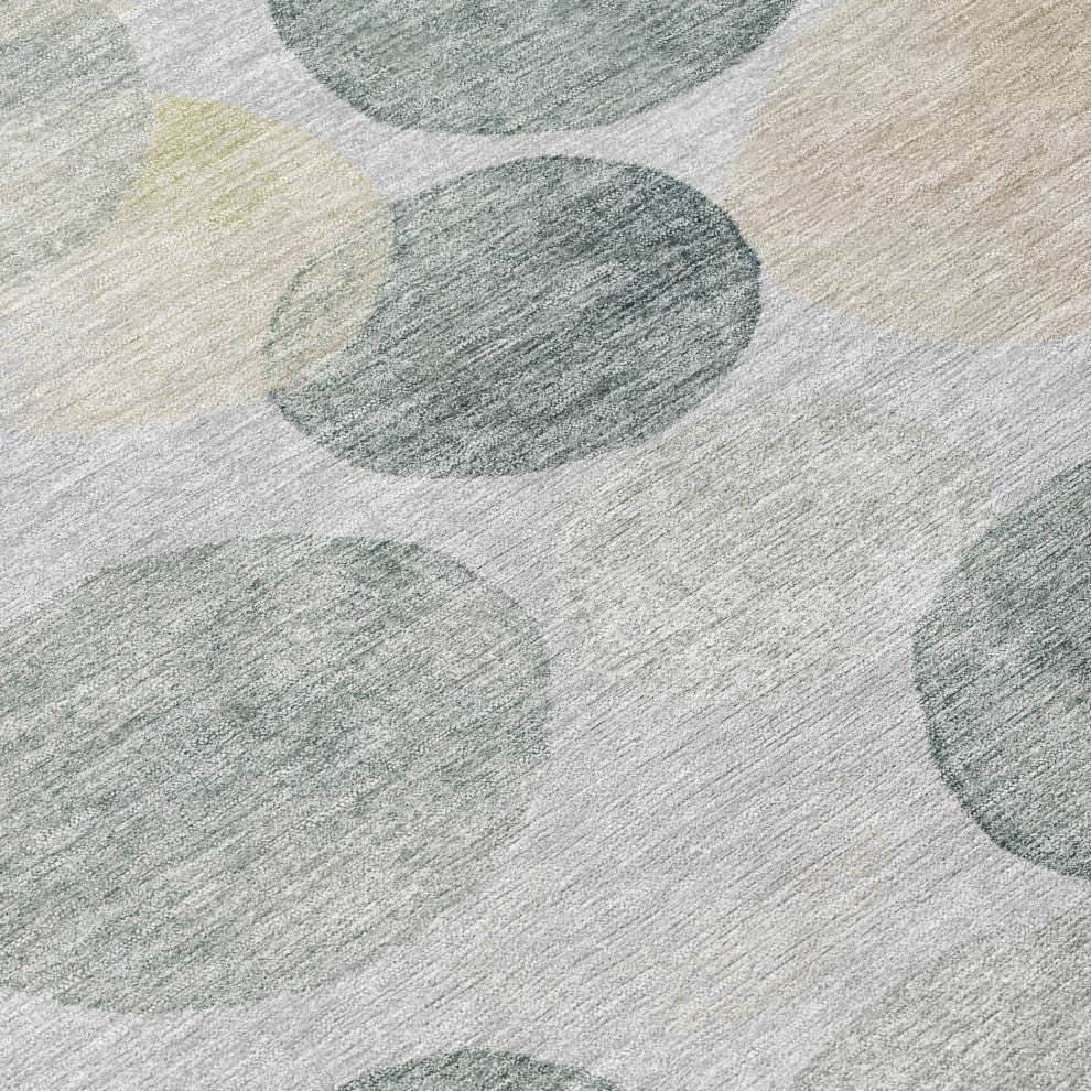 Machine Washable Indoor/Outdoor Chantille ACN1898 Gray 8' x 8' Round Rug
