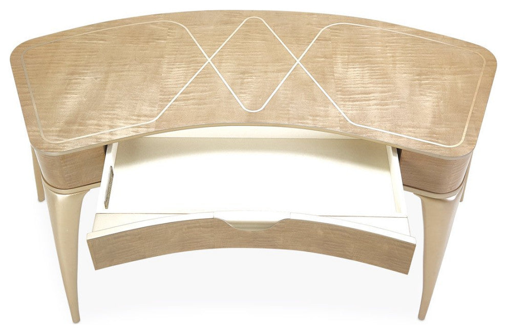 Aico Amini Malibu Crest Vanity Writing Desk in Blush