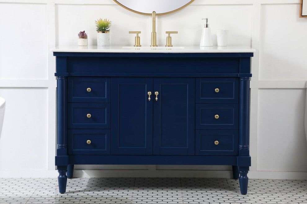 Lewis 48" Single Bathroom Vanity, Blue
