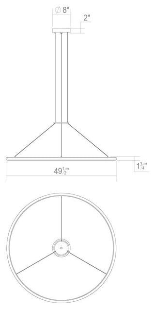 Sonneman 2234-50-30 Luna 50"W LED Ring Chandelier - 3000K - Bright Satin
