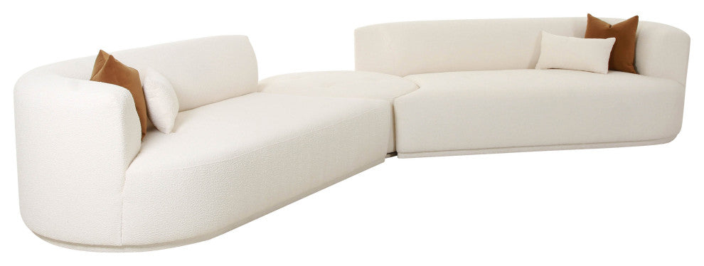 Fickle Cream Boucle 3-Piece Modular Sectional