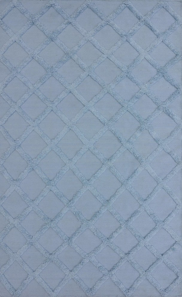 Wool and Silk Flat Weave Moroccan Area Rug 5'x8', W2177