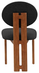 Napa Boucle Fabric Dining Chair, Set of 2, Black, Walnut Finish