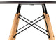 LeisureMod Dover Round Bistro Dining Table With Natural Wood Eiffel Base, Black