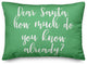 Dear Santa, Light Green 14x20 Lumbar Pillow