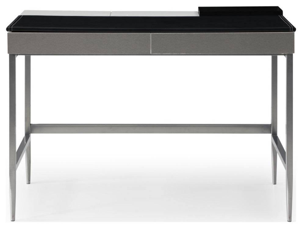 Loft Lyfe Kinzlee Desk, 2 Storage Drawers, Black/Gray