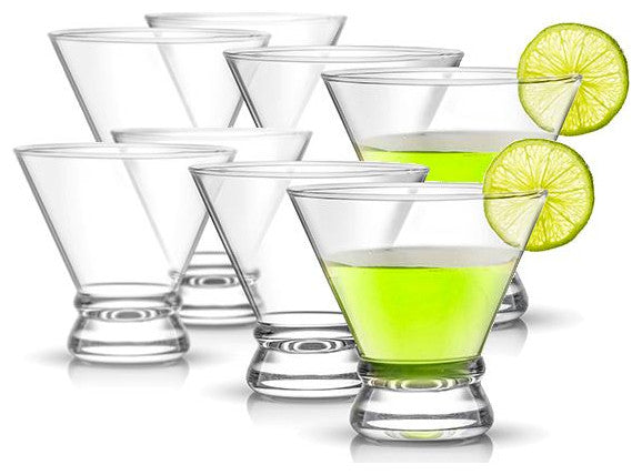 Afina Crystal Stemless Martini Glasses 8 oz, Set of 4