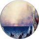 Lighthouse Sea Panoramic, Landscape Round Wall Art, 23"